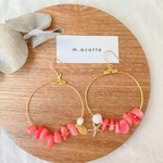 コーラルピンク♡フープピアス