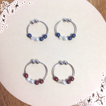 チェコパール&スワロフスキーのノンホールフープピアス