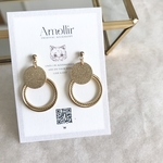 ゴールドピアス ピアス シンプルピアス ゴールドフープ フープピアス イヤリング 樹脂ピアス サージカルステンレス アレルギー対応 ゴールド/スターダストプレートピアス