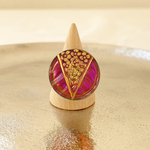 チェコガラスボタンリング　Red-purple bouquet ring