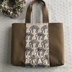 【再販】countのA4横トートバッグ 　カフェオレ・11号帆布