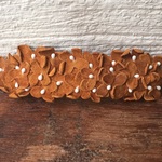 【 I 様ご予約品 】革花のバレッタ (花芯付き) 金具7cm 