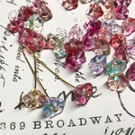 8mm　小さなお花　ガラスビーズ(カラフル)　12個