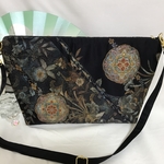 kiria2様専用　帯バッグ　ショルダーバッグ　紺地に鳳凰草花文2