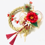 早割＊お正月＊新春紅椿と五重水引きで祝う新年のしめ縄飾り