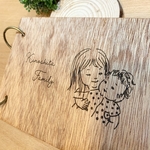 木の似顔絵フォトアルバム＊お子様の似顔絵を刻印します