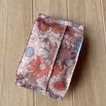ハーフサイズ ティッシュ のカバー  サンフラワー柄  ピンク