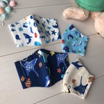 【2020子供秋冬マスク】4枚組  海の生き物4枚セット  子供立体マスク 