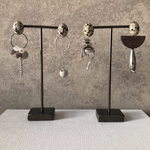 ダルメシアン×ウッド　アシンメトリーピアス/イヤリング/サージカルステンレス