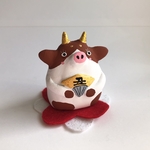 令和三年　干支の置物（丑）ブラウンm503