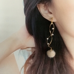 大ぶり×シンプル×ファー×パール ピアス イヤリング 秋 冬