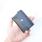 【限定色】小さな三つ折り財布♪ all in ミニ＊ツヤ無し黒　マットブラックレザー