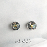 ブラックフラワー　ピアス／イヤリング
