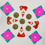 折り紙　サンタクロース　クリスマス　ハンドメイド　壁面飾り