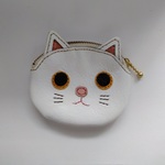 本革白ねこちゃんコインケース