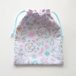 〈25×20〉裏地付 Flower & papillon☆① (水色) 