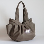 Lサイズ  カーキ色無地生地　ころりんバッグ♪　Fm2 Lab.