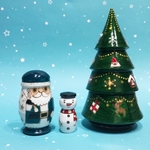 クリスマスツリーのマトリョーシカ（青サンタVer.）