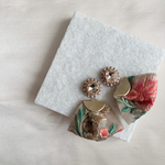 スワロフスキーとインド刺繍リボンのピアス＊イヤリング