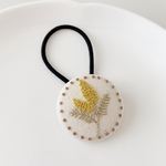 new ミモザの刺繍ヘアゴム