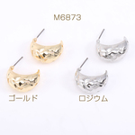 M6873-G  18個 デザインチタンピアス 月型 11×21mm 3×【6ヶ】