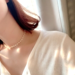 レモンのおはな　ビーズネックレス