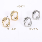M6874-R  18個 デザインチタンピアス オーバル 12×15mm 3×【6ヶ】