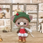 クリスマスが来るよ！ツリーニット帽のくまちゃん♪