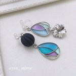 雪のステンドグラス/ピアス/ノンホールピアス