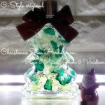 レアボトル Xmasツリー瓶 Rose＆紫陽花～green