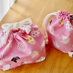 お弁当袋＆コップ袋の2点セット♡ネコさん柄