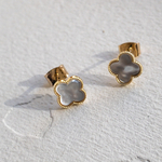 数量限定【オプション選択必須】▷silver925 シェルクローバーピアス ゴールド