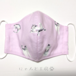 11/7販売開始★水彩タッチの三毛とブチ猫マスク★Mサイズ（大人用普通サイズ）