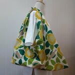 レジかごサイズ♡でっかいあずま袋♡エコバッグにも♡　ことり柄イエロー