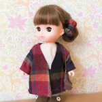 メルちゃんのウールコートとヘアゴムのセット＊メルちゃん　メルちゃん服　ソランちゃん　ソランちゃん服