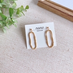 シンプルオーバルマットゴールドピアス/イヤリング サージカルステンレス nonoacs