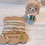引き揃え糸クリスマスカラー　カードヤーン　キラキラホワイト2