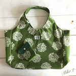 ナイロンエコバッグ　サークルリーフ(カーキグリーン) Lサイズ