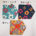  Mサイズ　北欧　花柄の仮置きマスクケース3色　