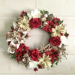 No.xmas-14393★　クリスマスリース　20-(24)　クリスマス・レタープレート　43cm・アートフラワー/造花リース/大型リース