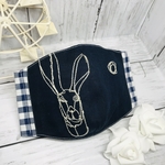 ♦︎再販 やわらか刺繍マスク♦︎【 全品送料込み 】両面ダブルガーゼ　うさぎ　立体