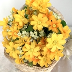 28花デイジー風小さな小花イエロー,イエローの花束,アーティフィシャルフラワー,フラワーアレンジメント,ウェディング,ブライダル小物,デコレーション,