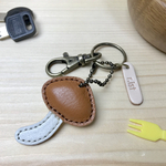 牛革で作った ぷっくり しめじキーホルダー きのこ レバー式ナスカン バッグチャーム【郵便送料無料サービス】