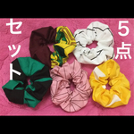 キッズシュシュ シュシュ 市松柄 麻の葉柄 鱗模様柄 矢絣柄 亀甲柄 ヘアゴム ヘアアクセサリー キッズ用品 ハンドメイド