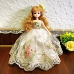 ブライス　リカちゃん  プーリップ  刺繍ドレス   ゴールド ベージュ アウトフィット ドール服