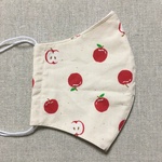 赤いリンゴ柄ガーゼマスク🍎