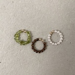 イヤーカフ　(パール×ブラウン)