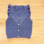 【オーダー品】肩と背中のフリルが可愛い♥ニット*ベスト*カウチン*セーター*M