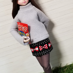 リブニット・ハイネックトップス(リカちゃんブライスの洋服)グレー系