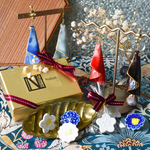 ＊2020クリスマスコフレ＊【陶器】drape(ドレープ)イヤーアクセ＆ミニブローチ２点セット
